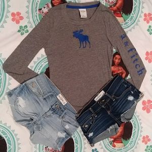 Abercrombie kids set  shirt and two short